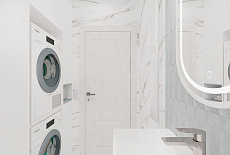 Дизайн-проект санузел с голубым акцентом от дизайнера Ладиной Виолетты